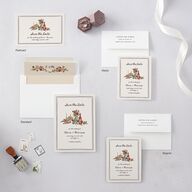 Hand Drawn Tablescape Save the Date Petite Cards Linen Signature smooth Blank No Standard