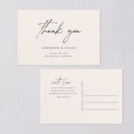 Simply Script Thank You Postcards Linen