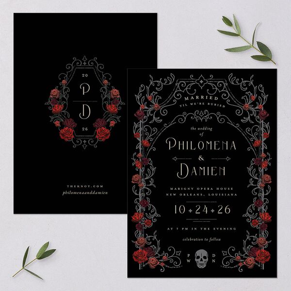 Gothic Gate Wedding Invitations Licorice Signature Blank No Standard