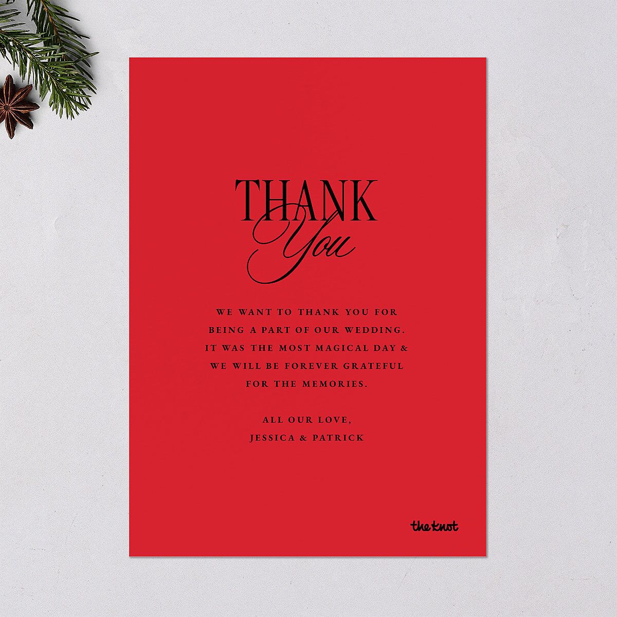Retro Classic Newlywed Photo Holiday Cards Scarlet Signature Blank Standard