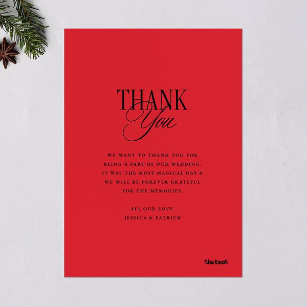 Retro Classic Newlywed Photo Holiday Cards Scarlet Signature Blank Standard