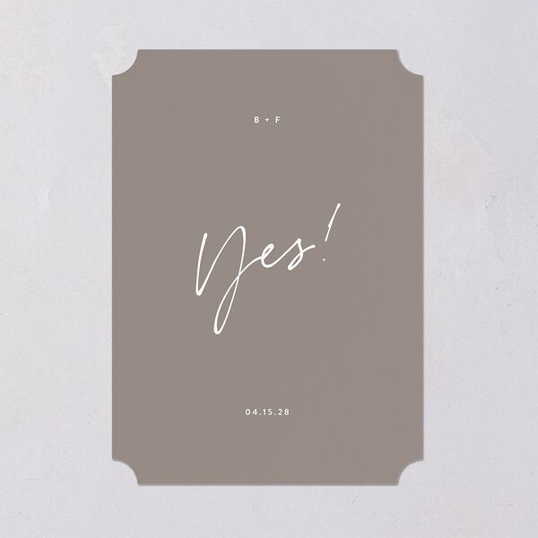 Names Save The Date Cards Shadow Gray Signature smooth Blank No