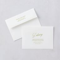 We're Getting Married Wedding Invitation Envelopes Deep Olive White Both Recipient and Return Addresses Standard Signature