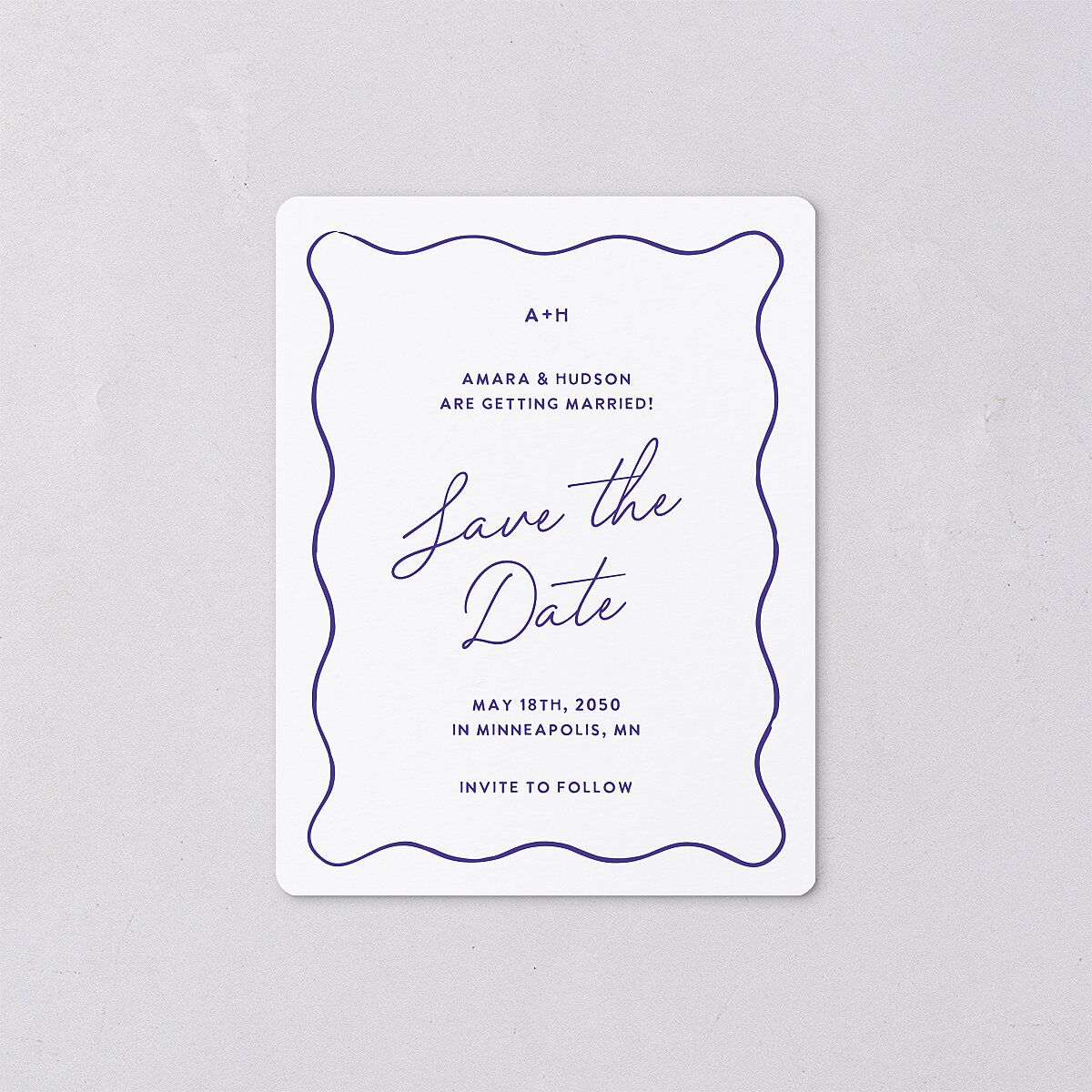Hand Drawn Wavy Border Save The Date Magnets Sapphire Magnet Paper