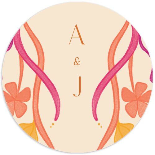 Indian Majestic Legacy Elephants Wedding Stickers Mulberry Circle