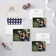 Adventure Icon Save the Date Petite Cards Navy Signature smooth Blank No Standard