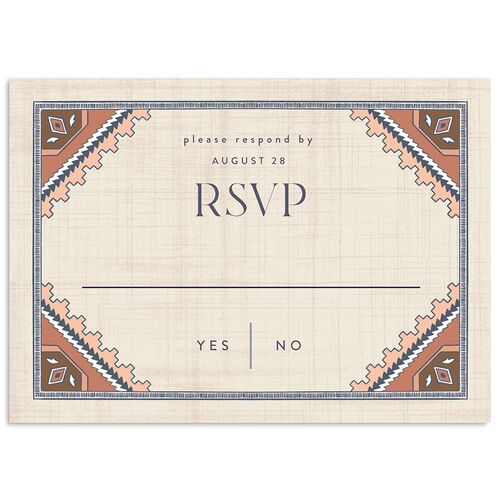 Western Tapestry Wedding Response Cards Linen Signature