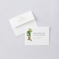 Hawaiian Tropical Monstera Frame Thank You Cards Moody Blue