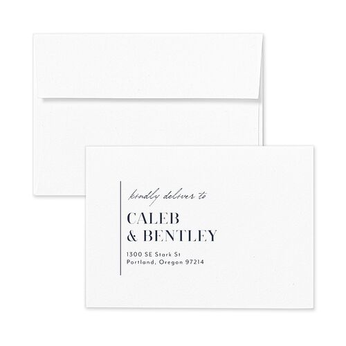 Classic Border Response Card Envelopes Moody Blue White Return Address Signature Standard