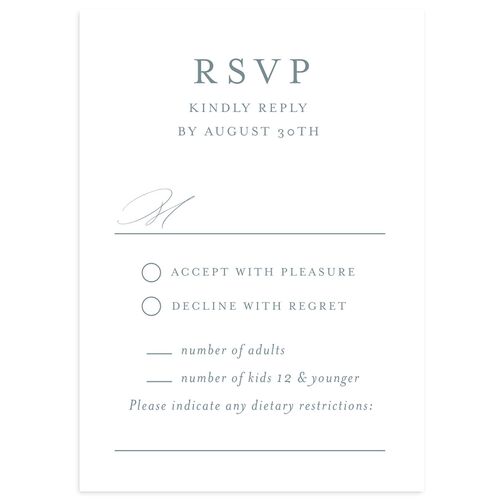 Classic Landscape Wedding Response Cards Regency Blue Signature Standard