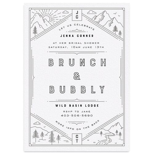 Iconic Mountain Bridal Shower Invitations Licorice Signature Blank Standard