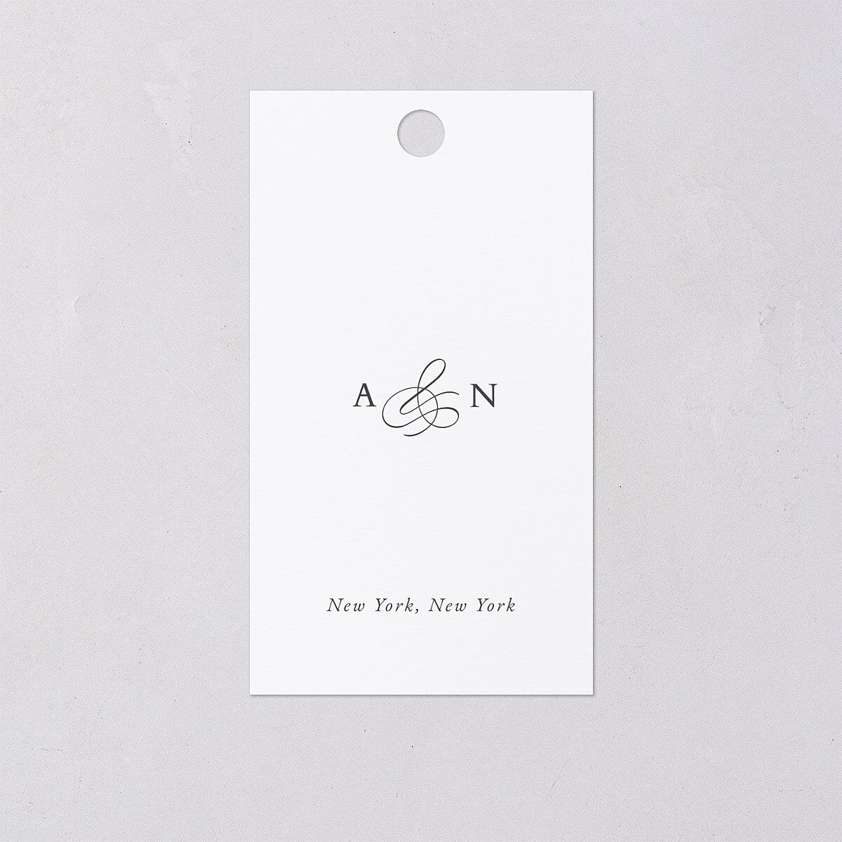 Elegant Photo Monogram Favor Gift Tags Pure White Signature