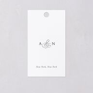 Elegant Photo Monogram Favor Gift Tags Pure White Signature