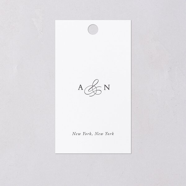 Elegant Photo Monogram Favor Gift Tags Pure White Signature