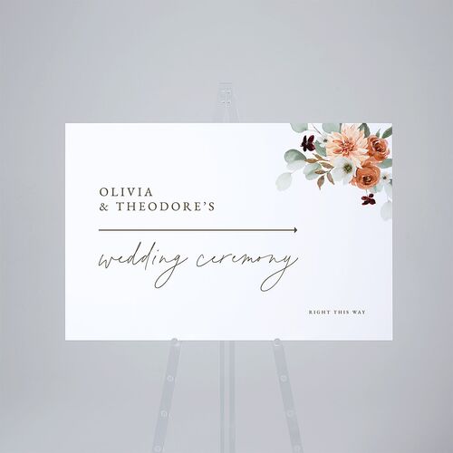 Eucalyptus Bouquet Standard Direction Sign Large Terracotta Standard Indoor Foam Core L Direction