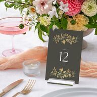 Rustic Nouveau Table Numbers Gold Hunter Green Signature