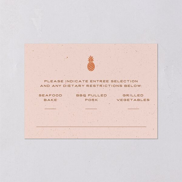 Beach Party Wedding Response Cards Pink Cotton Signature Standard