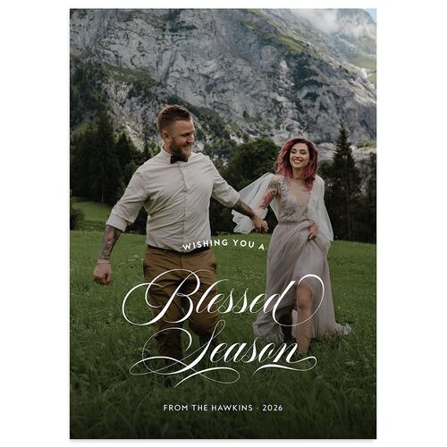 Blessed Holiday Holiday Cards Marigold Signature Blank Standard Portrait