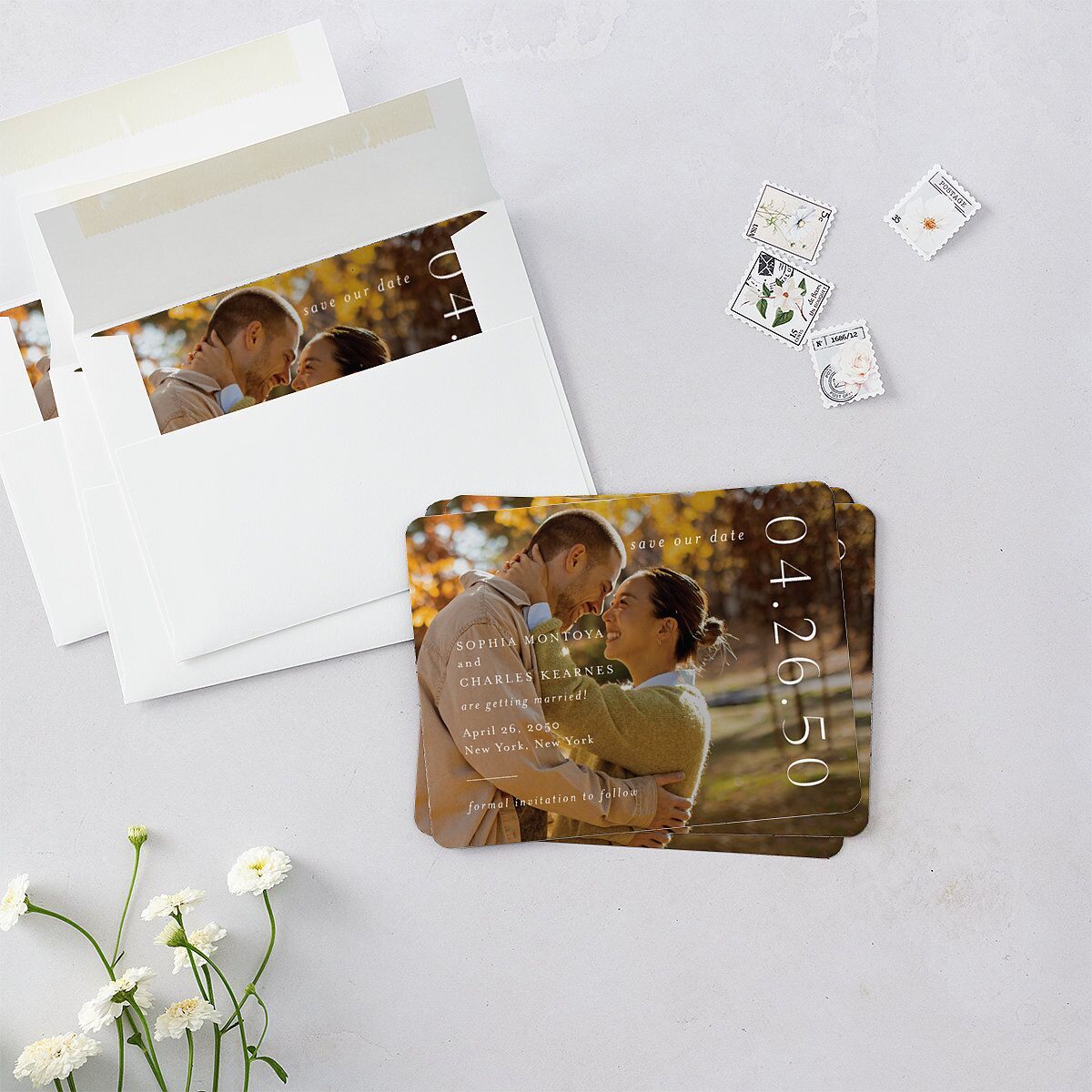 Timeless Elegance Save The Date Magnets — view 3