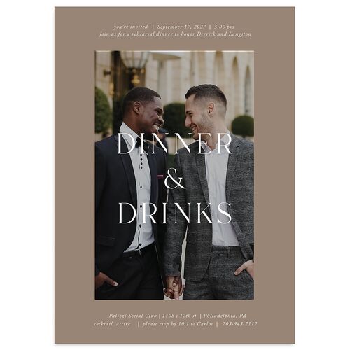 Manhattan Rehearsal Dinner Invitations Fawn Signature Blank Standard