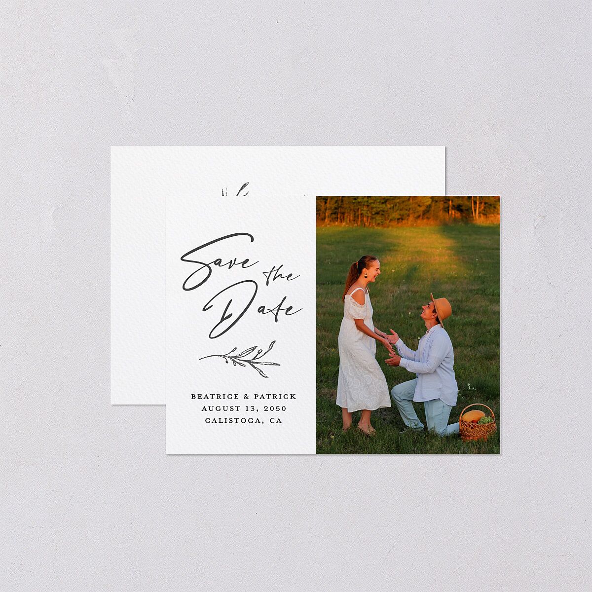 Romantic Setting Save the Date Petite Cards — view 1