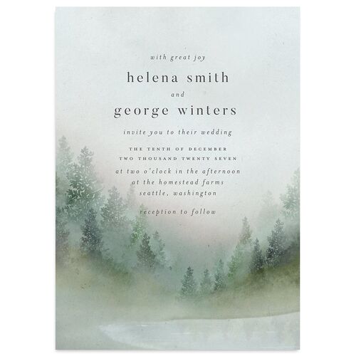 Mountain Mist Wedding Invitations Dusty Blue Signature Blank No Standard