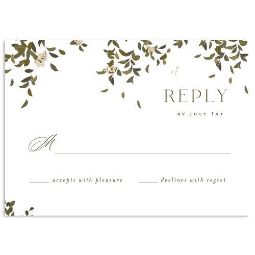 Graceful Chuppah Wedding Response Cards Pure White Signature Standard