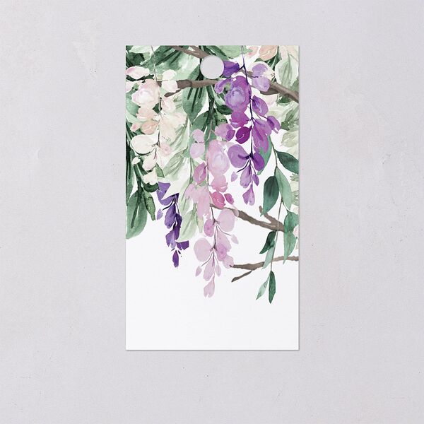 Romantic Wisteria Favor Gift Tags Purple Petal Signature