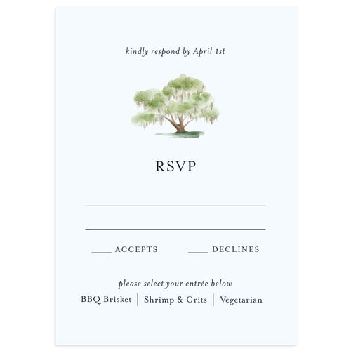 Charming Charleston Wedding Response Cards Ice Blue Signature Standard
