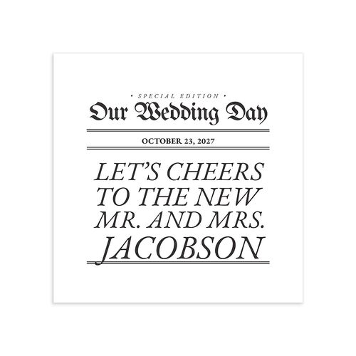 Newspaper Cocktail Napkins Pure White Napkin Uncoined