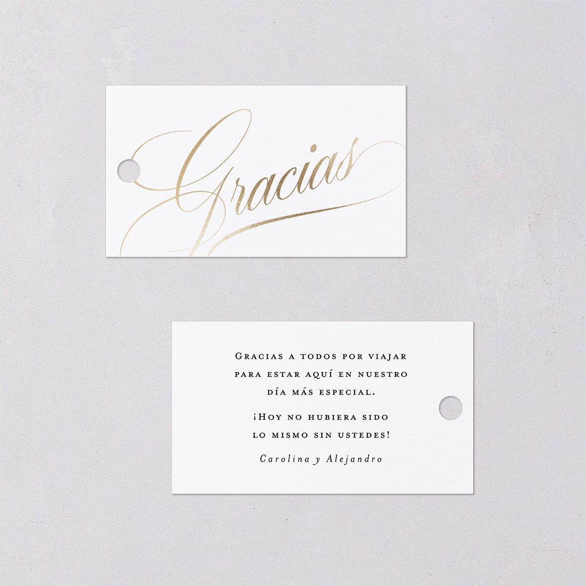 Nuestra Boda Favor Gift Tags Gold Pure White Signature