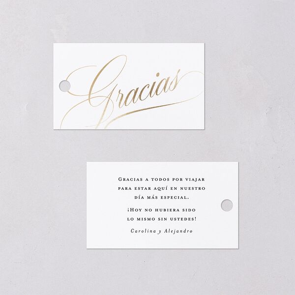 Nuestra Boda Favor Gift Tags Gold Pure White Signature