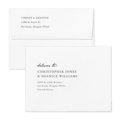 Romantic Gallery Save the Date Petite Card Envelopes Midnight Blue Return Address Signature Standard