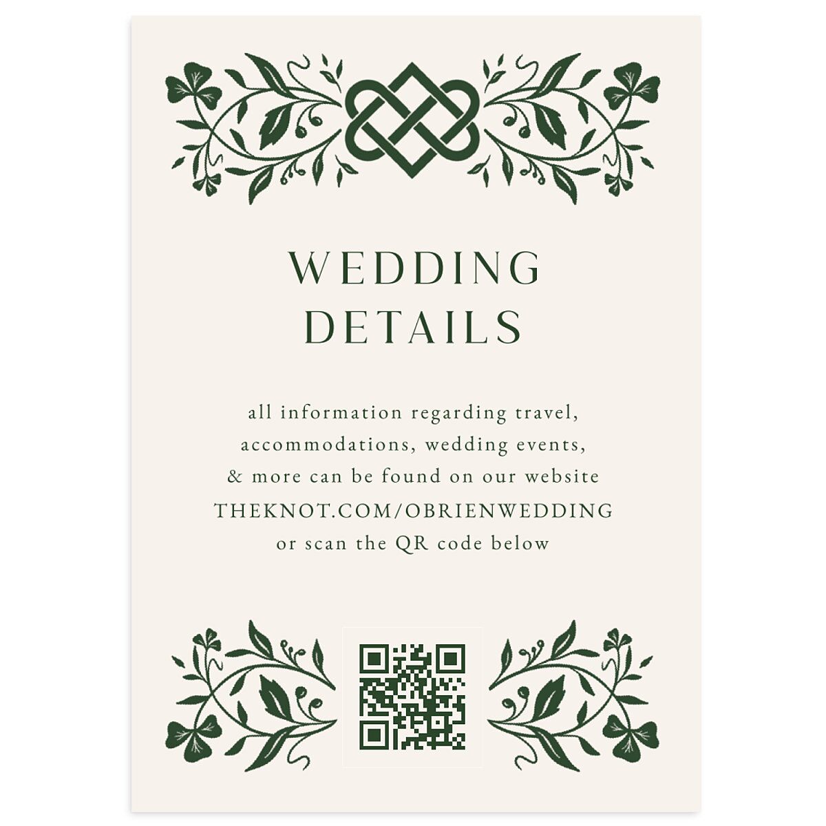 Celtic Knot Wedding Enclosure Cards