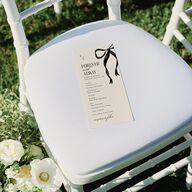 Whimsical Hand Drawn Bow Wedding Programs Linen Signature