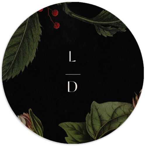 Gothic Floral Wedding Stickers Midnight Circle