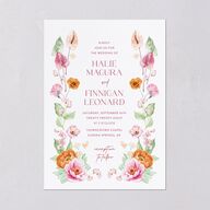 Whimsical Maximalist Floral Wedding Invitations Mulberry Signature Blank No Standard