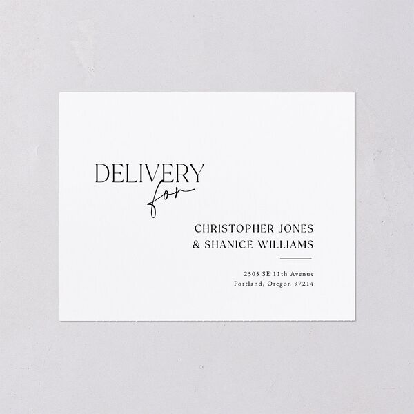 Nothing Fancy All-in-One Wedding Invitations Pure White Signature Light Both Recipient and Return Addresses No