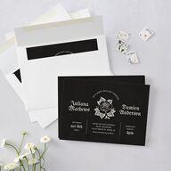 Moody Gothic Rose Wedding Invitations Midnight Signature Blank No Standard