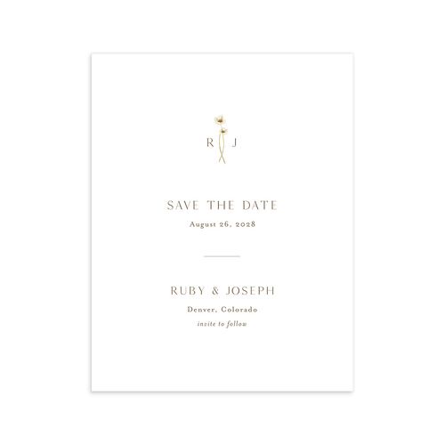 Dainty Monogram Save the Date Petite Cards Bisque Signature smooth Blank No Standard