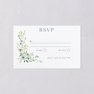 Wildflower Border All-in-One Wedding Invitations Stream Signature Light Both Recipient and Return Addresses No