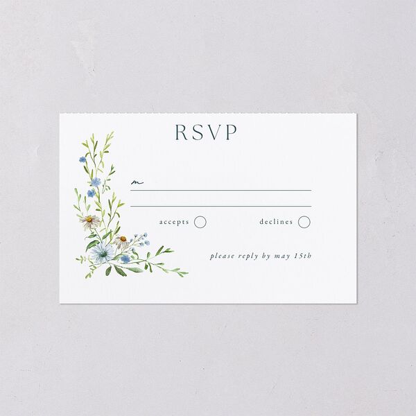 Wildflower Border All-in-One Wedding Invitations Stream Signature Light Both Recipient and Return Addresses No
