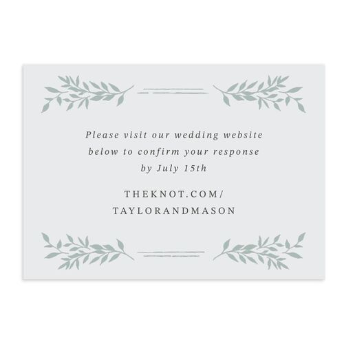 Monogram Garland QR Code RSVP Cards Ice Blue Signature Standard