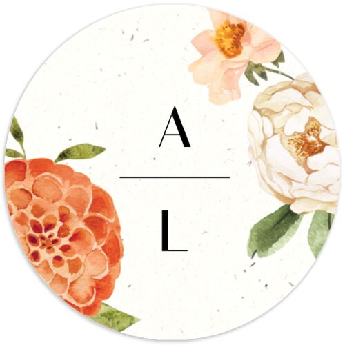 Blooming Dahlias Wedding Stickers Hot Pink Circle