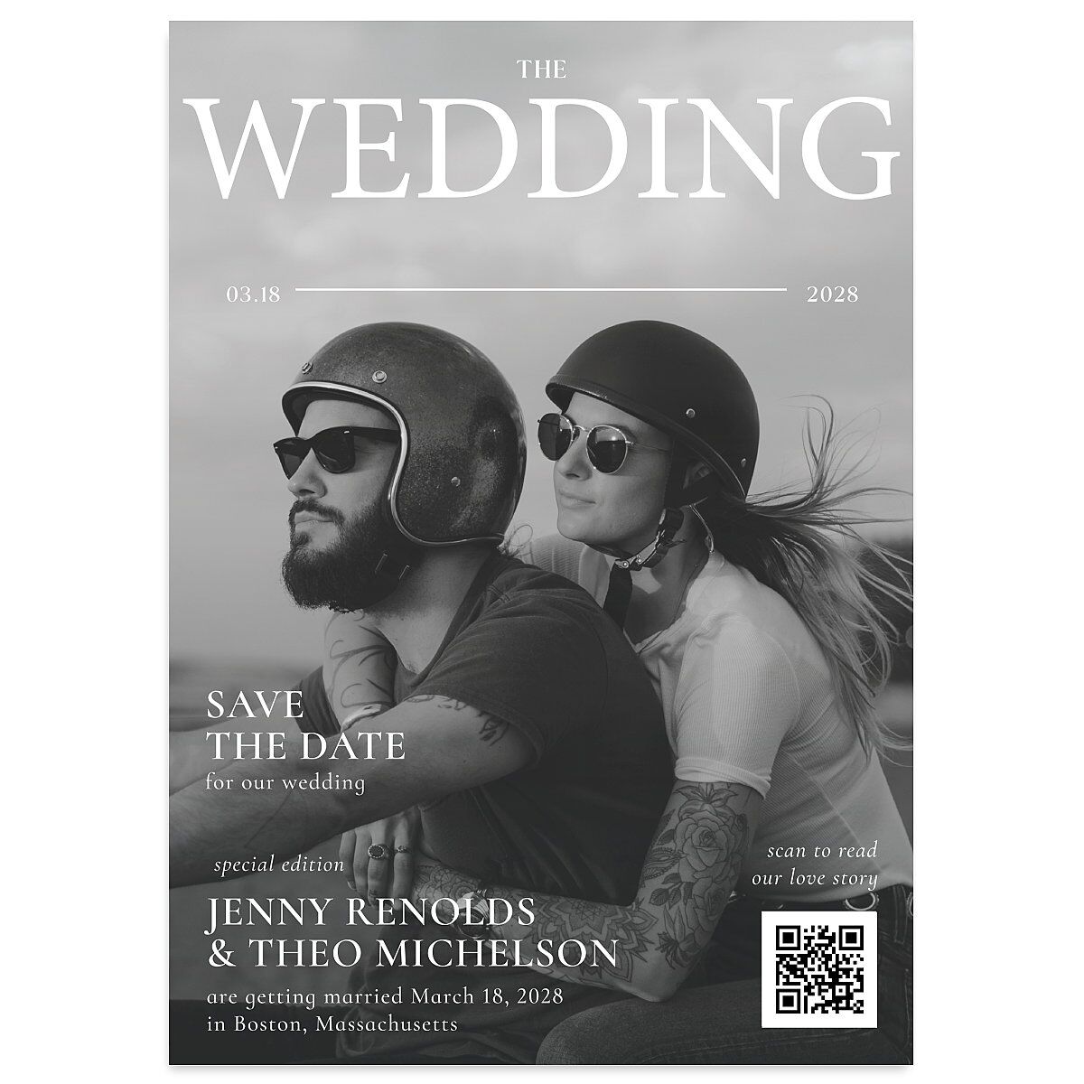 Magazine Cover Save the Date Cards