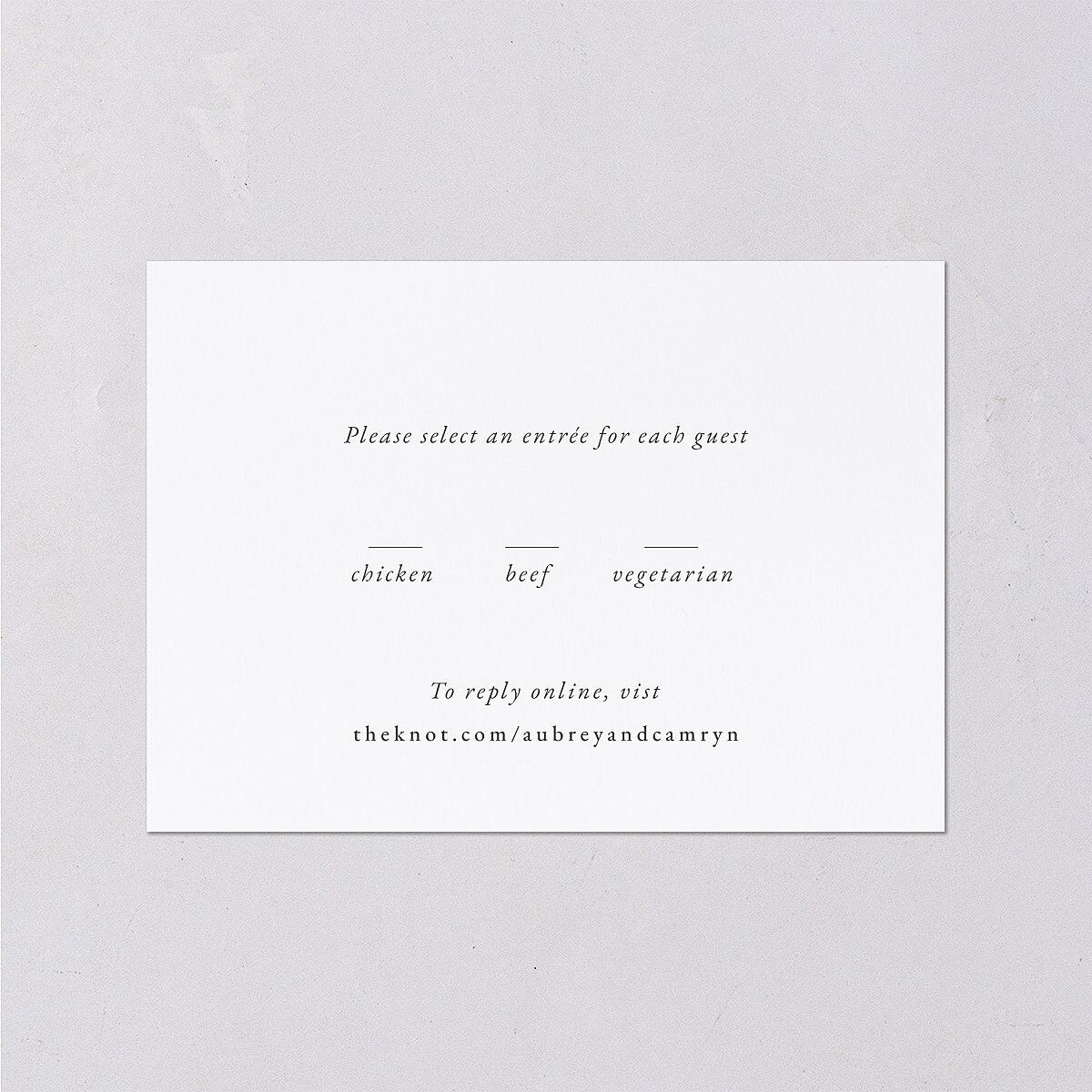 Classic Wildflower Frame Wedding Response Cards Amethyst Signature Standard