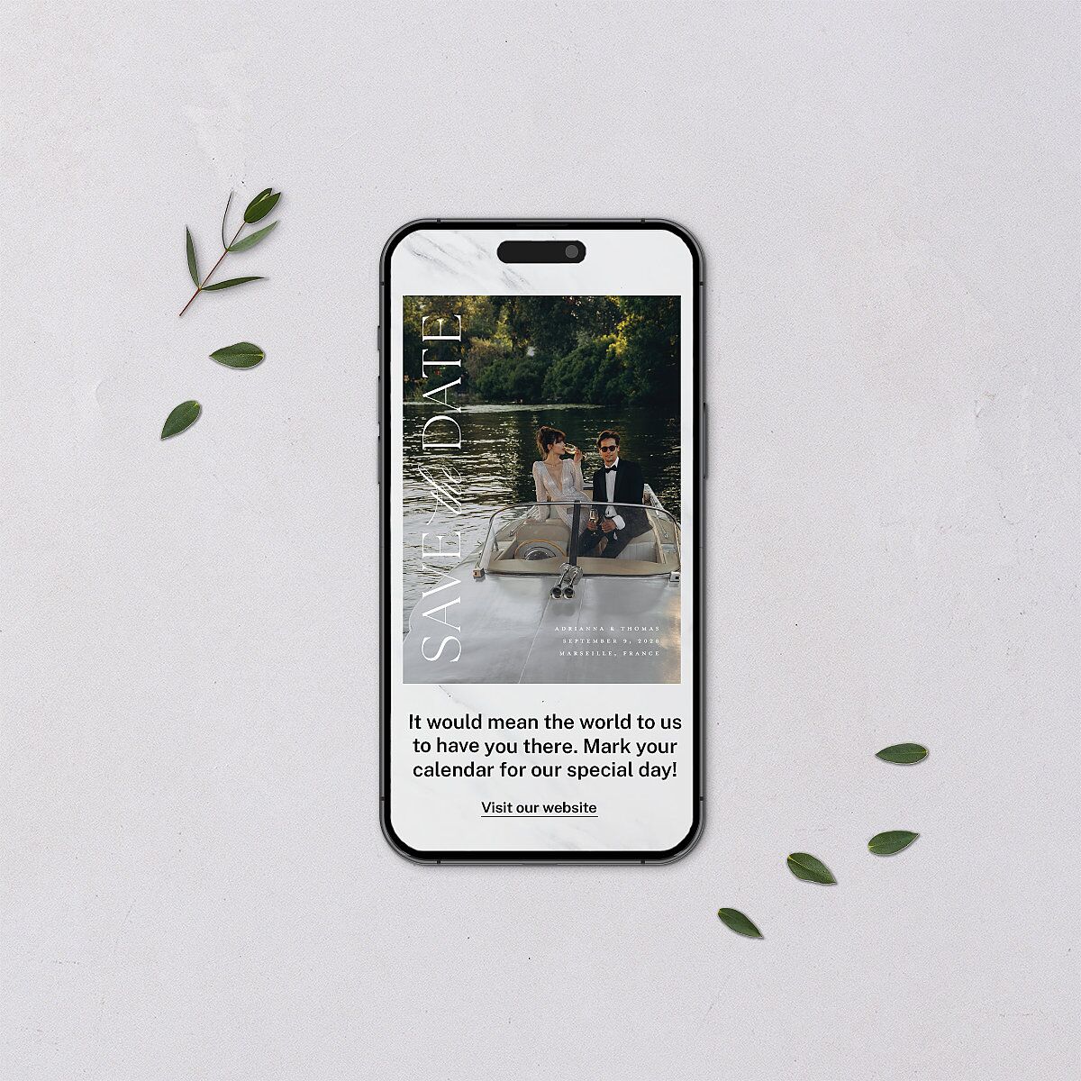 Classic Capture Digital Save the Date Cards Midnight Watercolor Blush Lets Celebrate