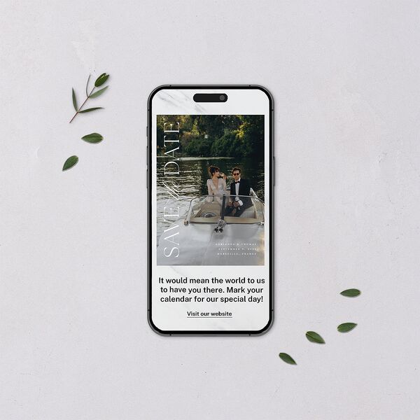 Classic Capture Digital Save the Date Cards Midnight Watercolor Blush Lets Celebrate