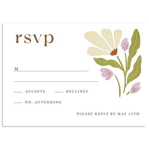 Flower Market Wedding Response Cards Sepia Signature Standard