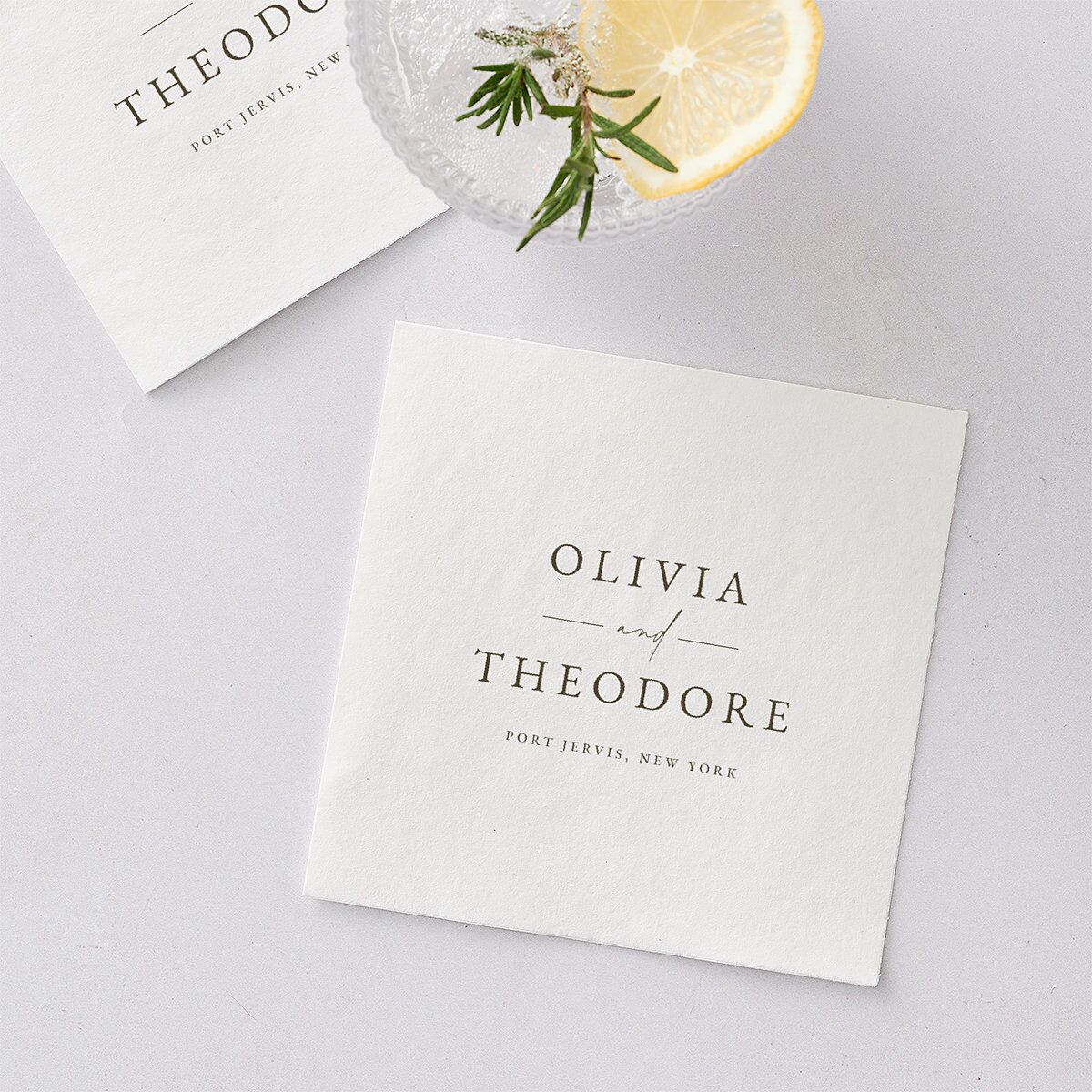 Eucalyptus Bouquet Cocktail Napkins Terracotta Napkin Uncoined